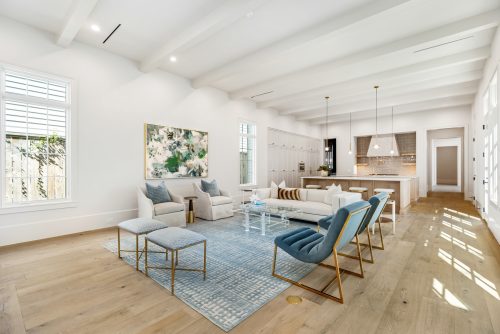 Vintage Loft Bowery featured in open concept living room and kitchen.