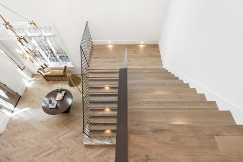 European white oak custom made stair case.