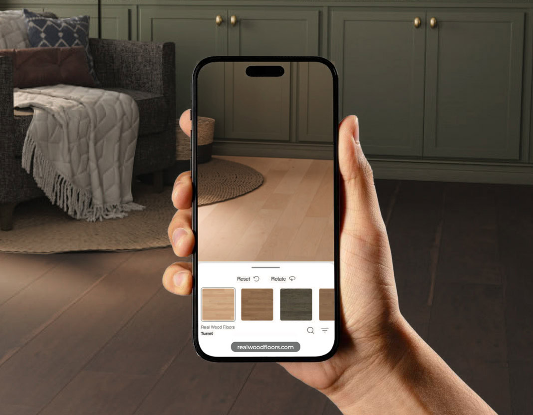 Visualizing new flooring with a phone using the room visualizer