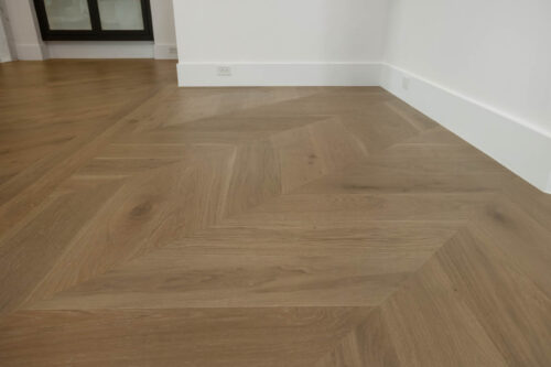 Chevron european white oak flooring