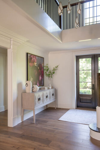 Grand foyer featuring Silvian Virta European white oak flooring in a remodeled Raleigh, NC home.