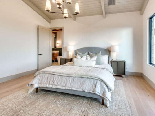 1875 Battersea oak flooring beneath a relaxed bedroom