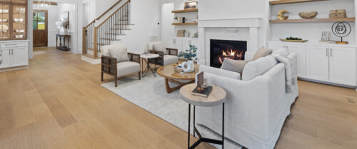 Hi-Mount new construction near Raleigh NC with wood flooring and transitional design
