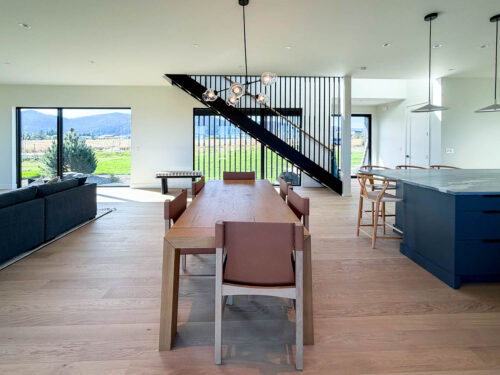 Bozeman, Montana dining room featuring Real Wood Floors wide plank European white oak.